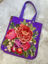 Medium Purple Rose Tote Bag